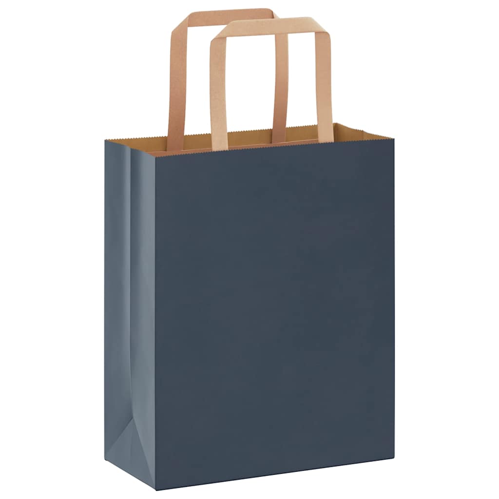 Sacchetti di Carta Kraft 50 pz con Manici Blu 18x8x22 cm