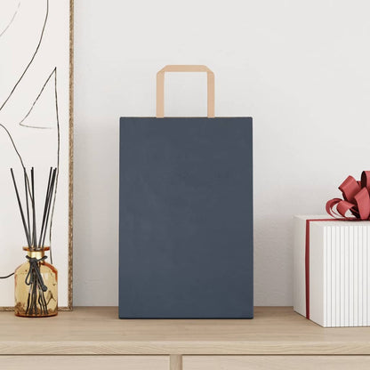 Sacchetti di Carta Kraft 50 pz con Manici Blu 21x11x31 cm