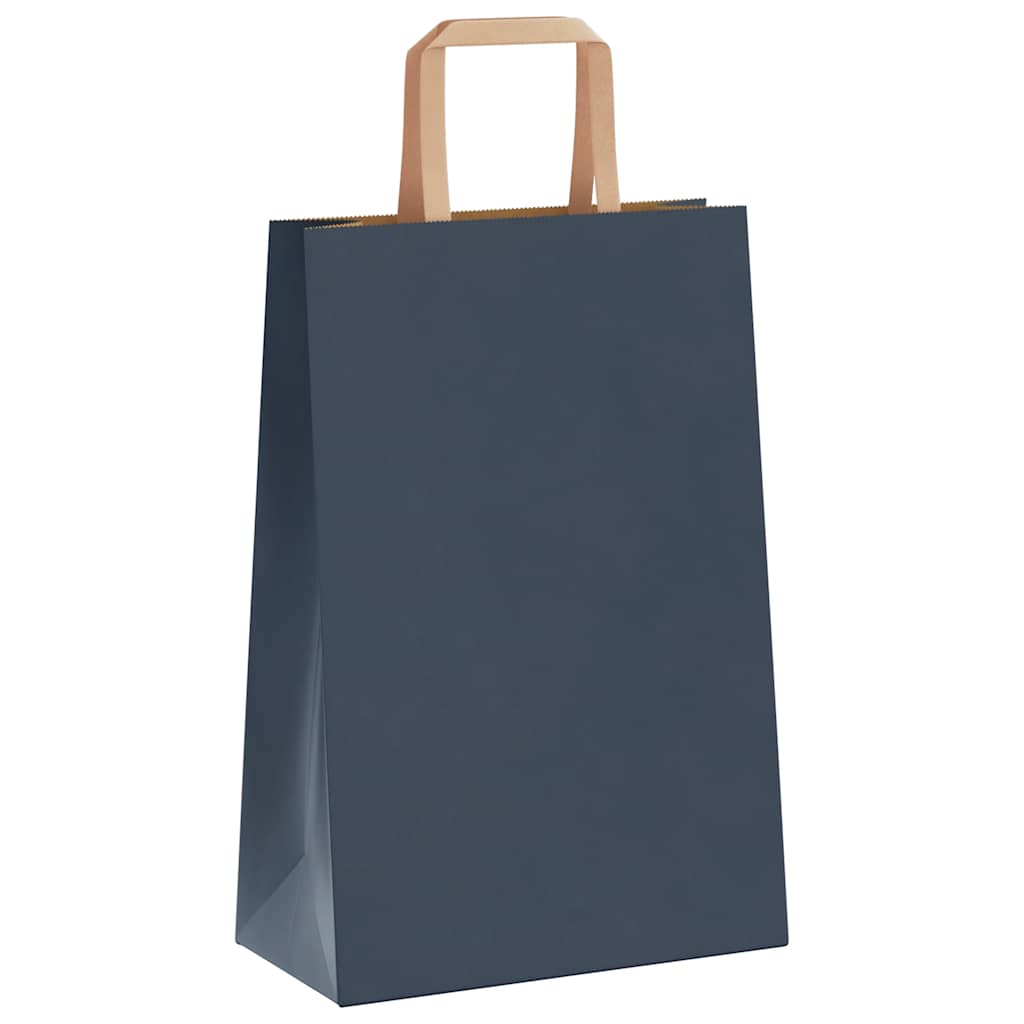 Sacchetti di Carta Kraft 50 pz con Manici Blu 21x11x31 cm
