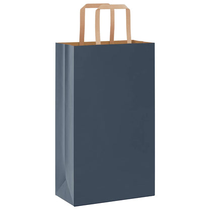 Sacchetti di Carta Kraft 50 pz con Manici Blu 21x11x36 cm