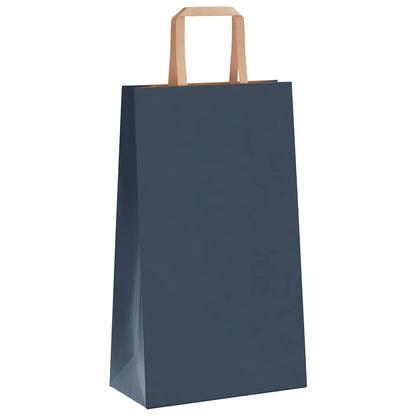Sacchetti di Carta Kraft 50 pz con Manici Blu 21x11x36 cm