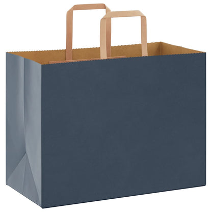 Sacchetti di Carta Kraft 50 pz con Manici Blu 32x17x25 cm