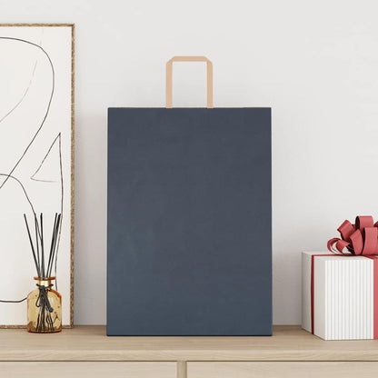 Sacchetti di Carta Kraft 50 pz con Manici Blu 32x17x44 cm