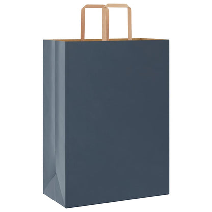 Sacchetti di Carta Kraft 50 pz con Manici Blu 32x17x44 cm