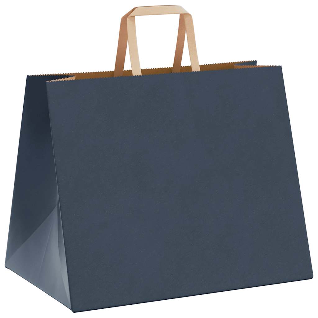 Sacchetti di Carta Kraft 50 pz con Manici Blu 32x22x24 cm