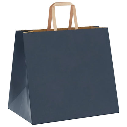 Sacchetti di Carta Kraft 50 pz con Manici Blu 32x22x28 cm