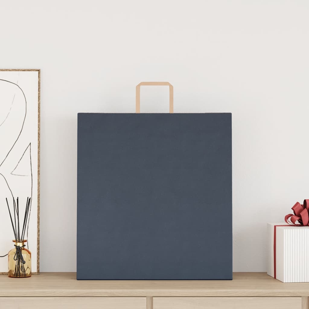 Sacchetti di Carta Kraft 50 pz con Manici Blu 45x17x48 cm