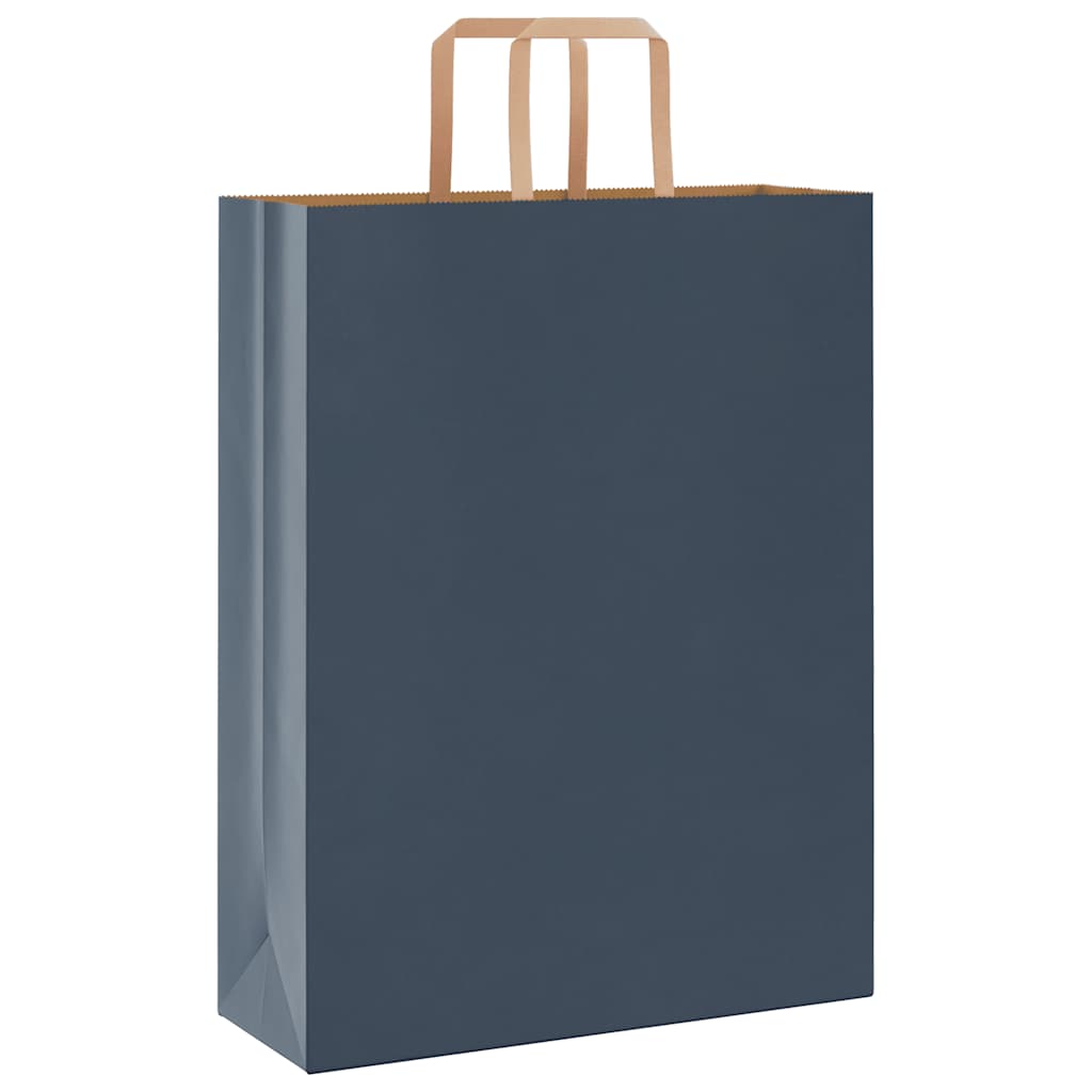 Sacchetti di Carta Kraft 250 pz con Manici Blu 32x12x42 cm