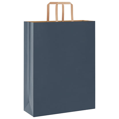 Sacchetti di Carta Kraft 250 pz con Manici Blu 32x12x42 cm