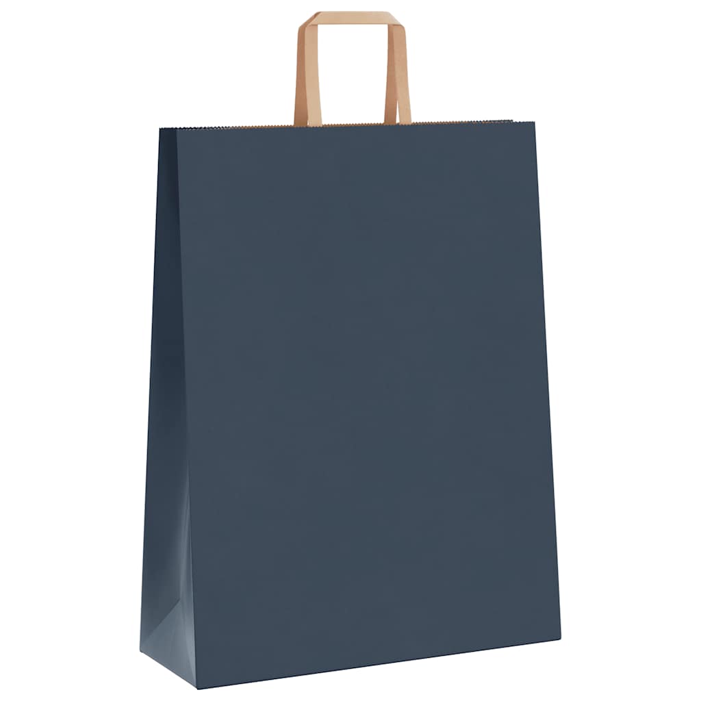 Sacchetti di Carta Kraft 250 pz con Manici Blu 32x12x42 cm