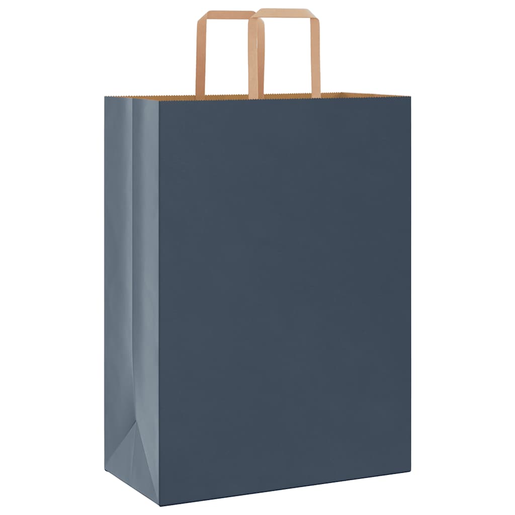 Sacchetti di Carta Kraft 250 pz con Manici Blu 32x17x44 cm