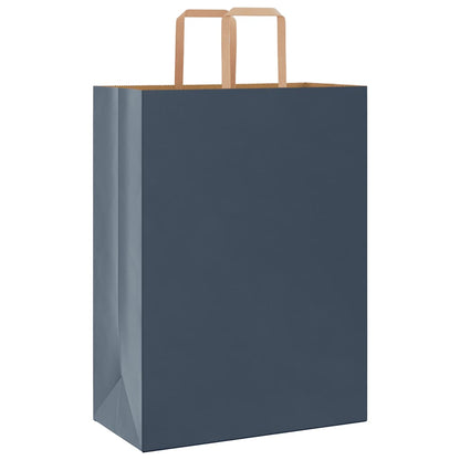 Sacchetti di Carta Kraft 250 pz con Manici Blu 32x17x44 cm
