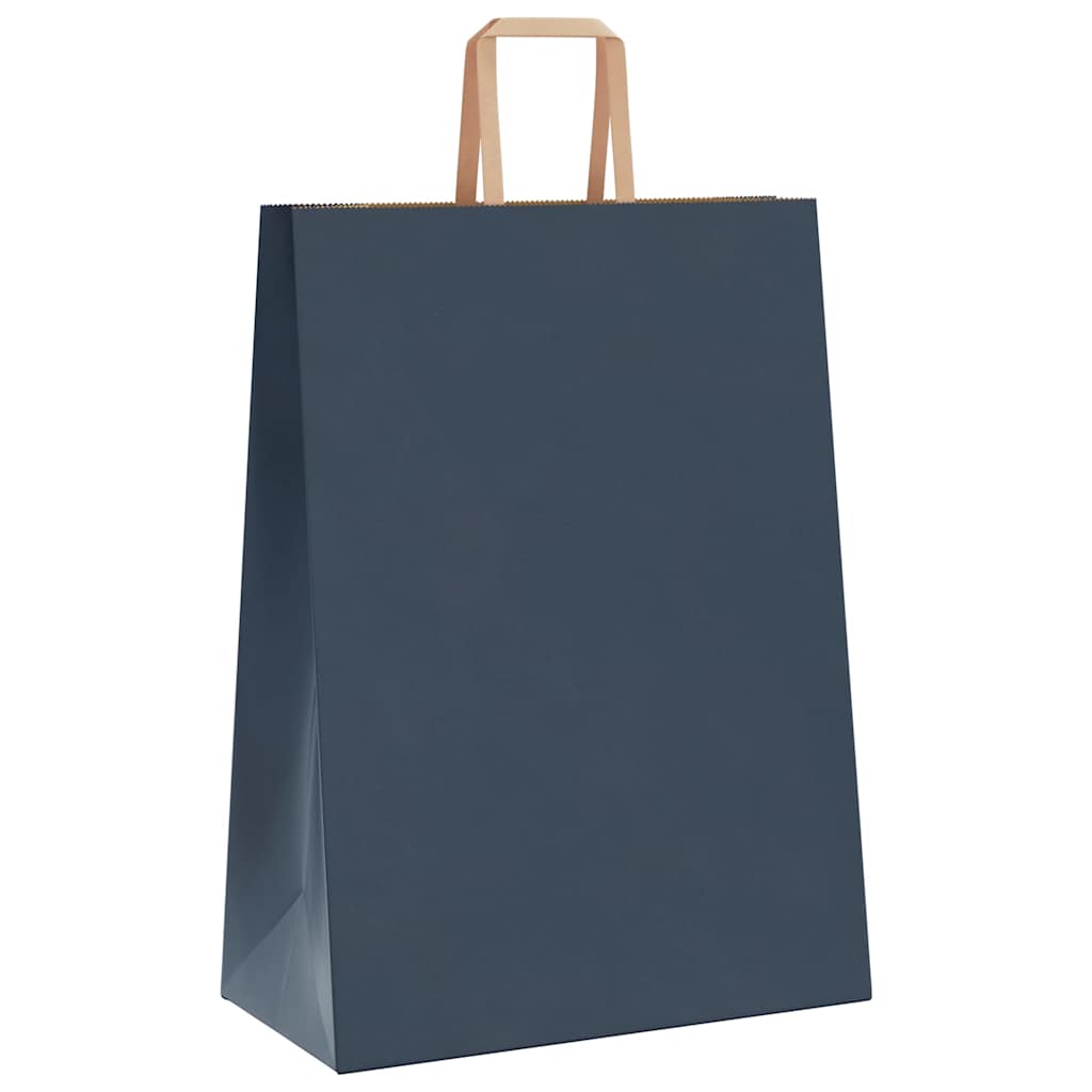 Sacchetti di Carta Kraft 250 pz con Manici Blu 32x17x44 cm