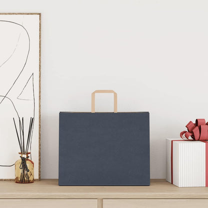 Sacchetti di Carta Kraft 250 pz con Manici Blu 32x22x28 cm