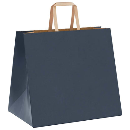 Sacchetti di Carta Kraft 250 pz con Manici Blu 32x22x28 cm