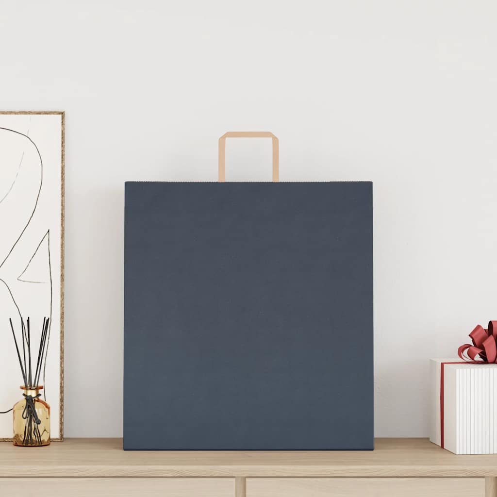 Sacchetti di Carta Kraft 250 pz con Manici Blu 45x17x48 cm