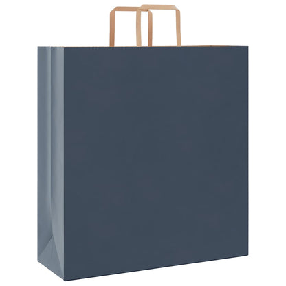 Sacchetti di Carta Kraft 250 pz con Manici Blu 45x17x48 cm