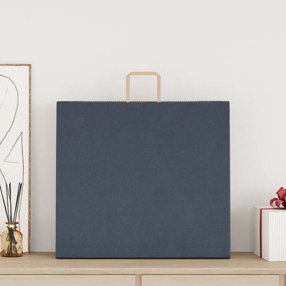 Sacchetti di Carta Kraft 250 pz con Manici Blu 54x15x49 cm