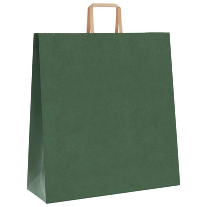 Sacchetti di Carta Kraft 50 pz con Manici Verdi 45x17x48 cm