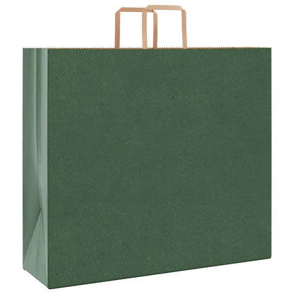 Sacchetti di Carta Kraft 50 pz con Manici Verdi 54x15x49 cm