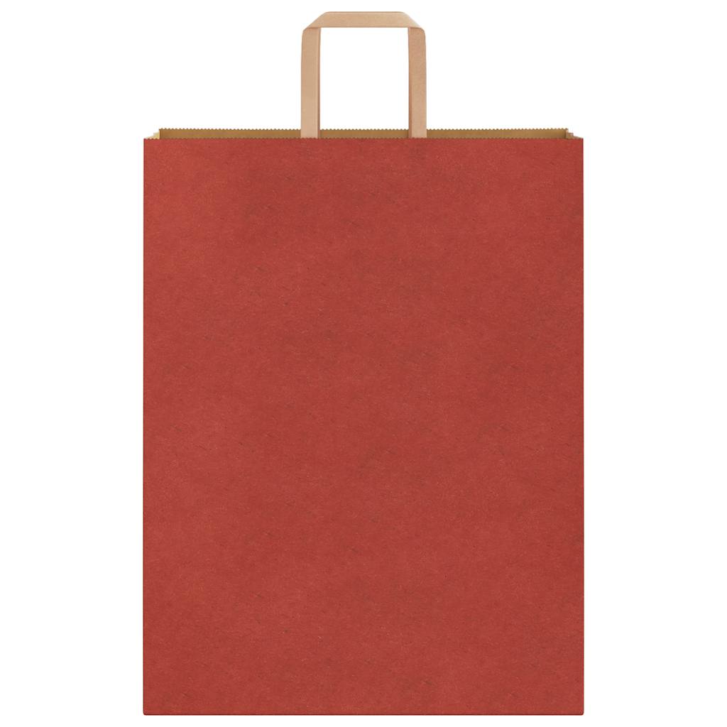 Sacchetti di Carta Kraft 50 pz con Manici Rossi 32x12x42 cm