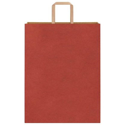 Sacchetti di Carta Kraft 50 pz con Manici Rossi 32x12x42 cm