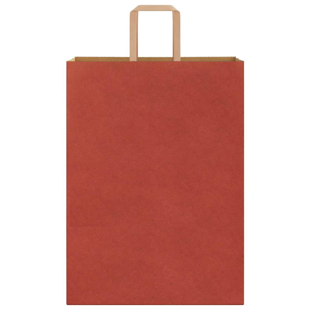 Sacchetti di Carta Kraft 50 pz con Manici Rossi 32x17x44 cm