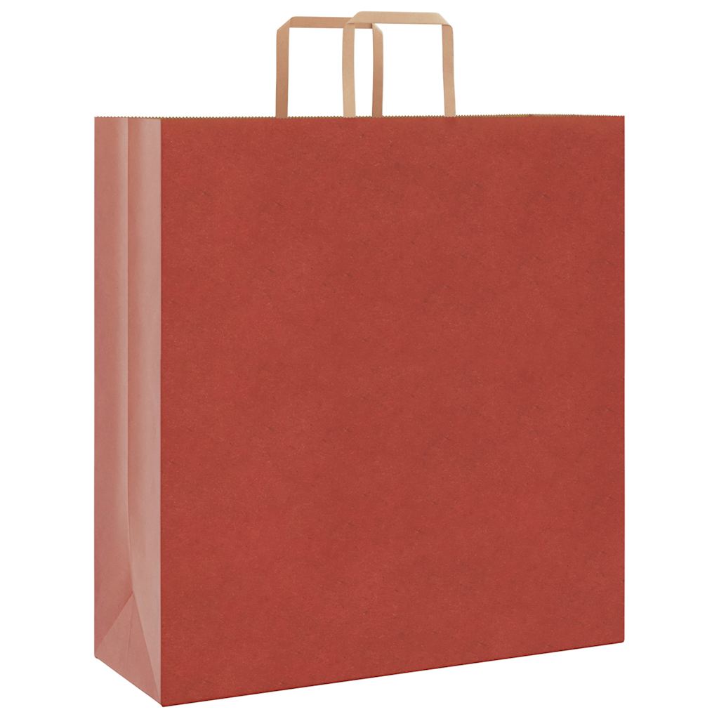 Sacchetti di Carta Kraft 50 pz con Manici Rossi 45x17x48 cm