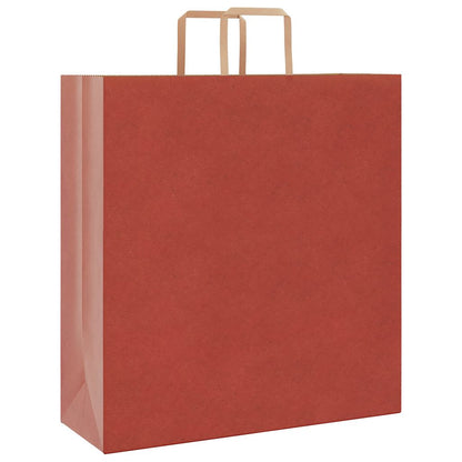 Sacchetti di Carta Kraft 50 pz con Manici Rossi 45x17x48 cm