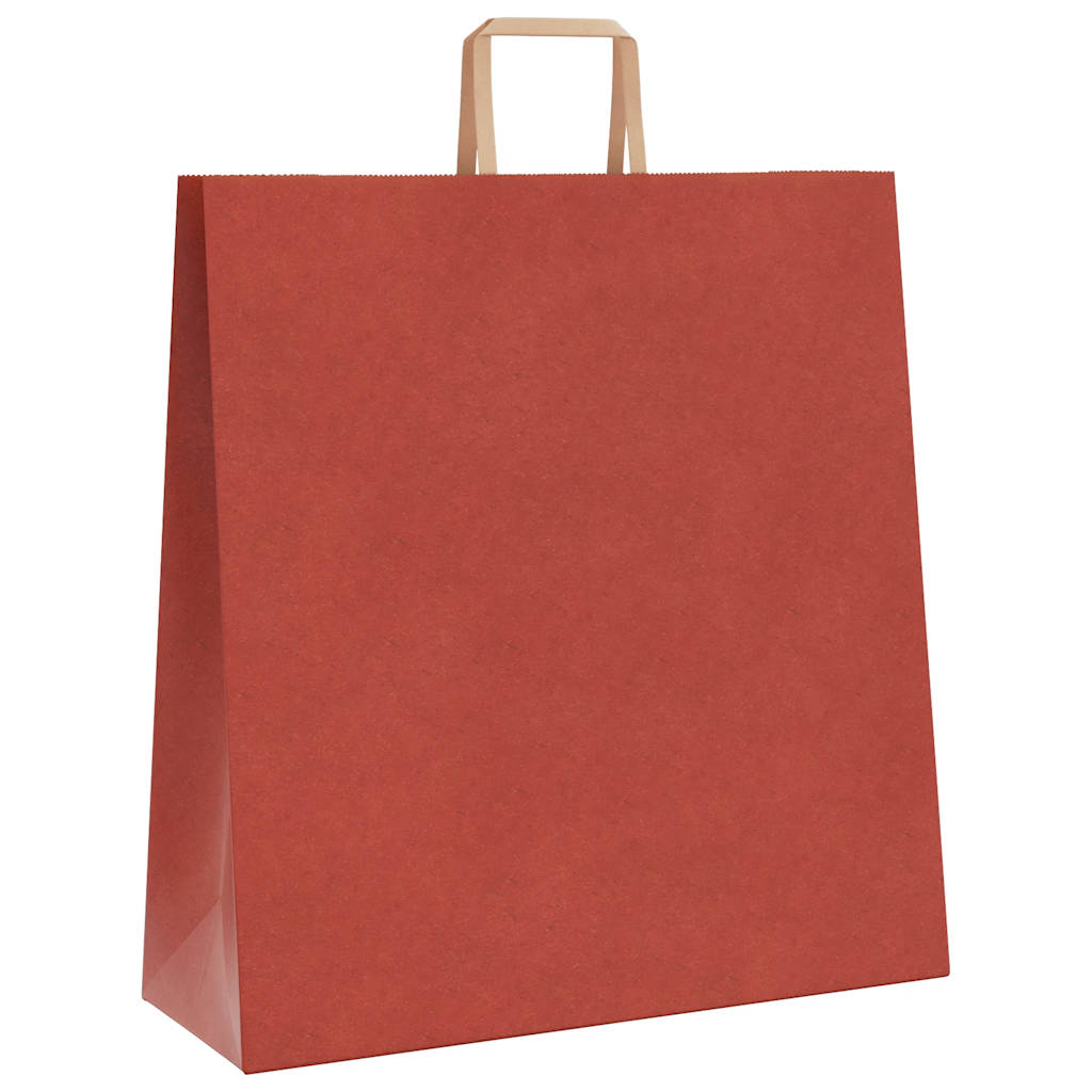 Sacchetti di Carta Kraft 50 pz con Manici Rossi 45x17x48 cm