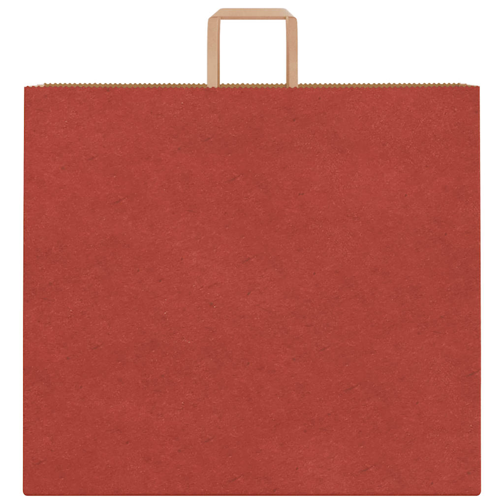 Sacchetti di Carta Kraft 50 pz con Manici Rossi 54x15x49 cm