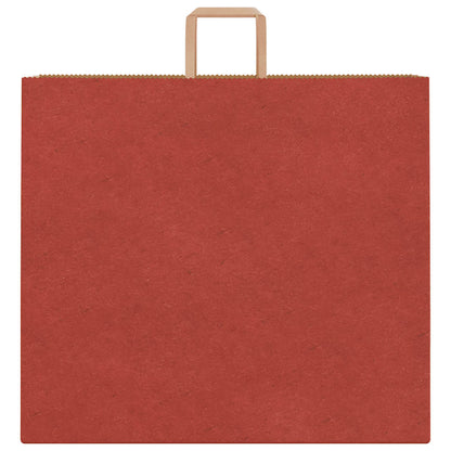 Sacchetti di Carta Kraft 50 pz con Manici Rossi 54x15x49 cm