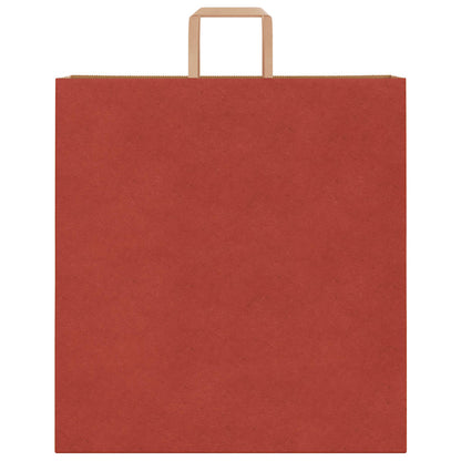 Sacchetti di Carta Kraft 250 pz con Manici Rossi 45x17x48 cm