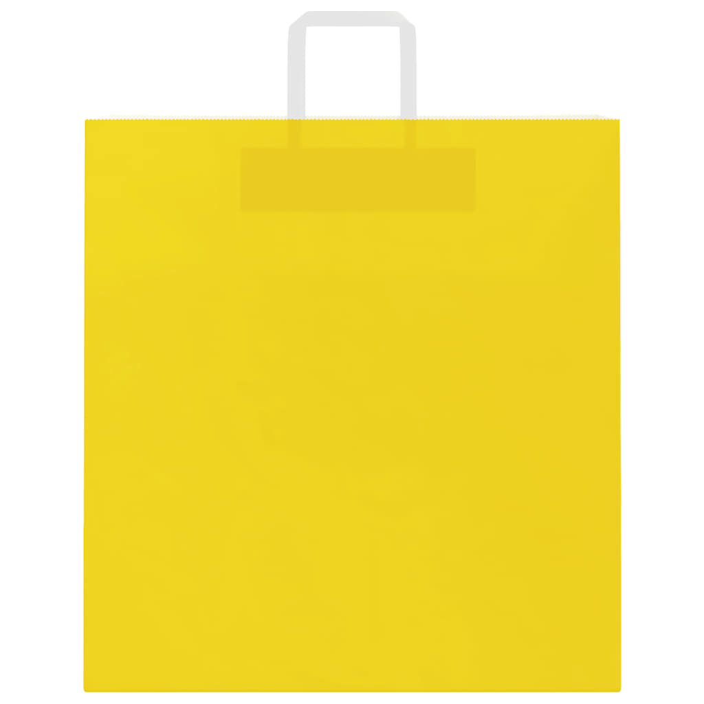 Sacchetti di Carta Kraft 50 pz con Manici Gialli 45x17x48 cm