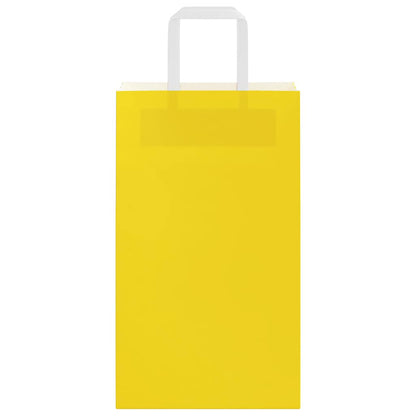 Sacchetti di Carta Kraft 250 pz con Manici Gialli 21x11x36 cm