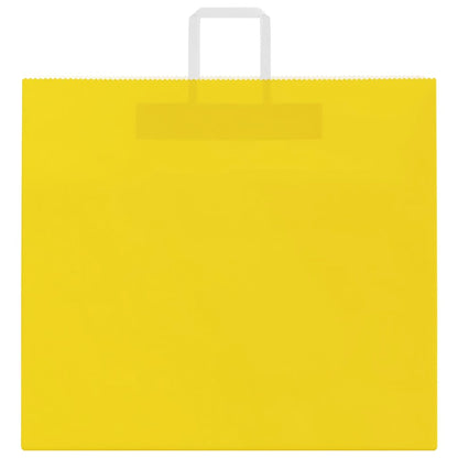 Sacchetti di Carta Kraft 250 pz con Manici Gialli 54x15x49 cm
