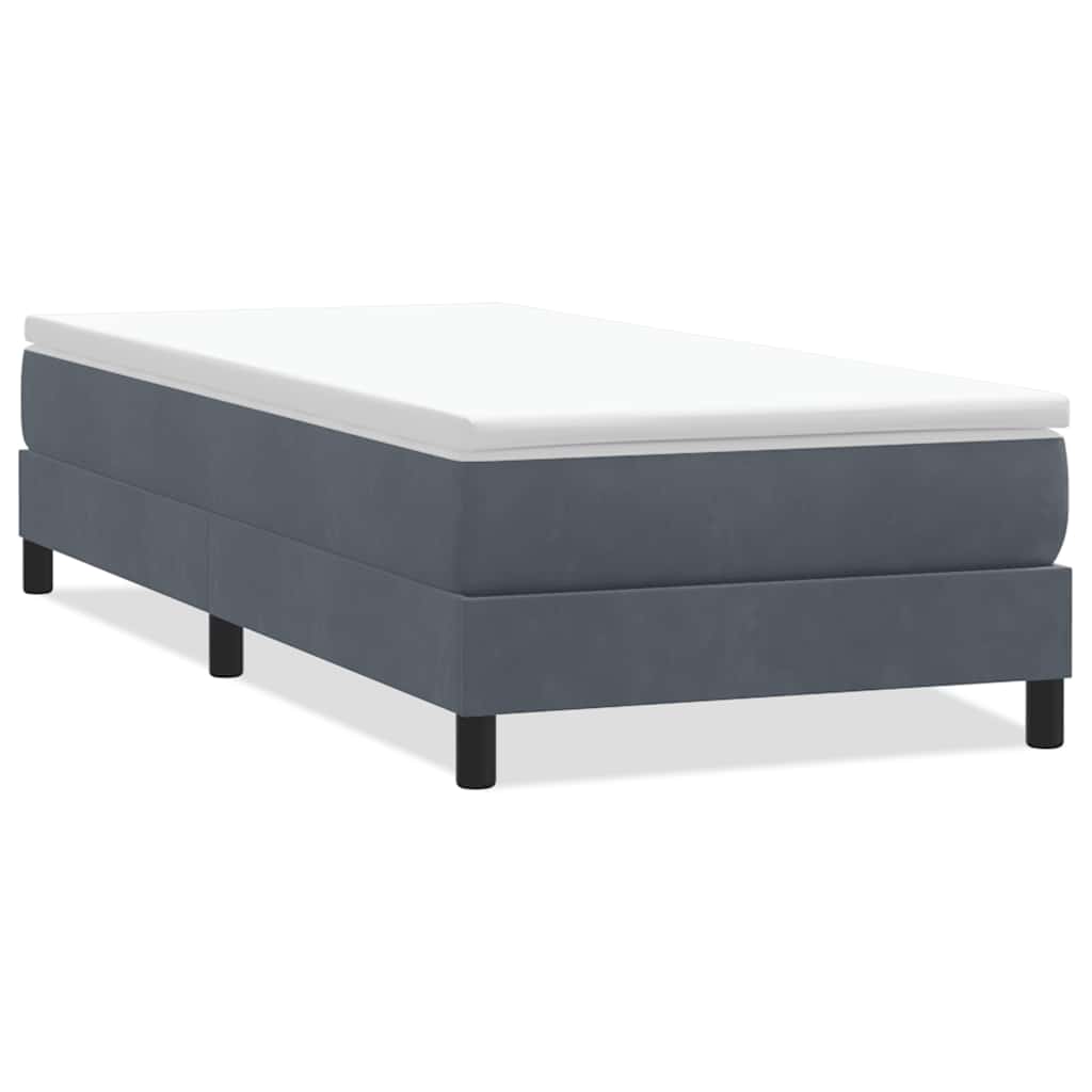 Giroletto a Molle senza Materasso Grigio Scuro 80x210cm Velluto