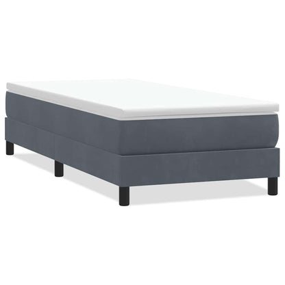 Giroletto a Molle senza Materasso Grigio Scuro 80x210cm Velluto