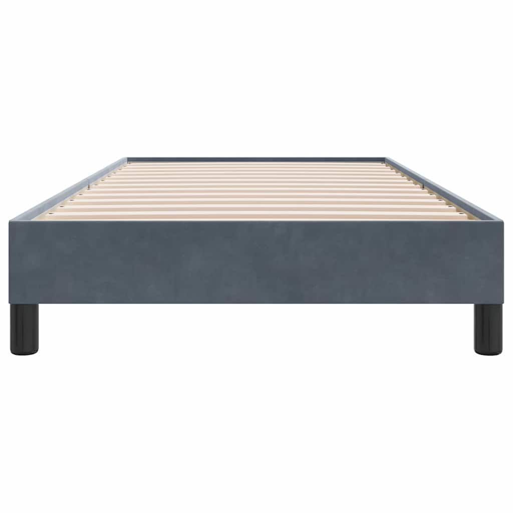 Giroletto a Molle senza Materasso Grigio Scuro 80x210cm Velluto