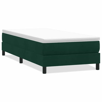 Giroletto a Molle senza Materasso Verde Scuro 80x210 cm Velluto