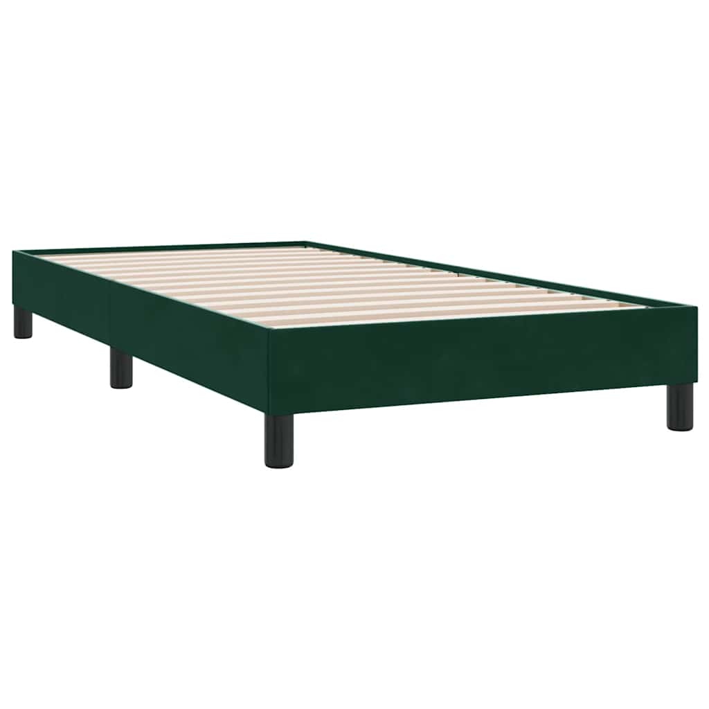 Giroletto a Molle senza Materasso Verde Scuro 80x210 cm Velluto
