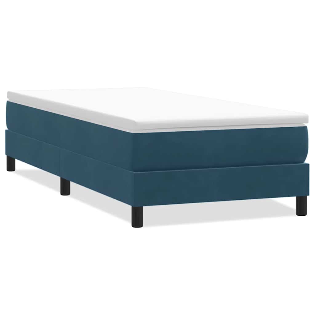 Giroletto a Molle senza Materasso Blu Scuro 80x210 cm Velluto