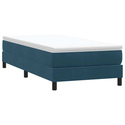 Giroletto a Molle senza Materasso Blu Scuro 80x210 cm Velluto