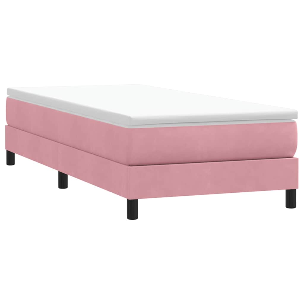 Giroletto a Molle senza Materasso Rosa 80x210 cm Velluto