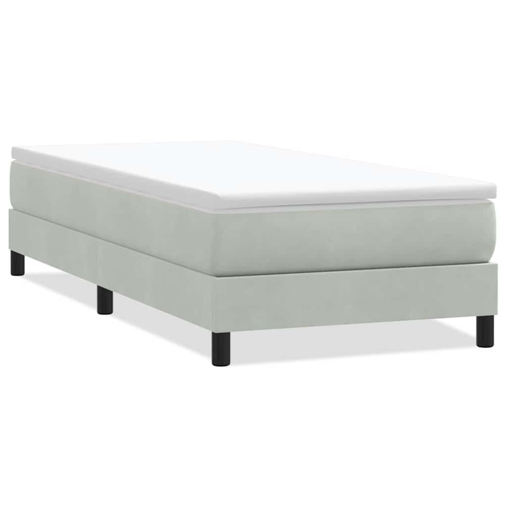 Giroletto Molle senza Materasso Grigio Chiaro 90x210 cm Velluto