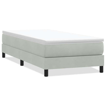 Giroletto Molle senza Materasso Grigio Chiaro 90x210 cm Velluto