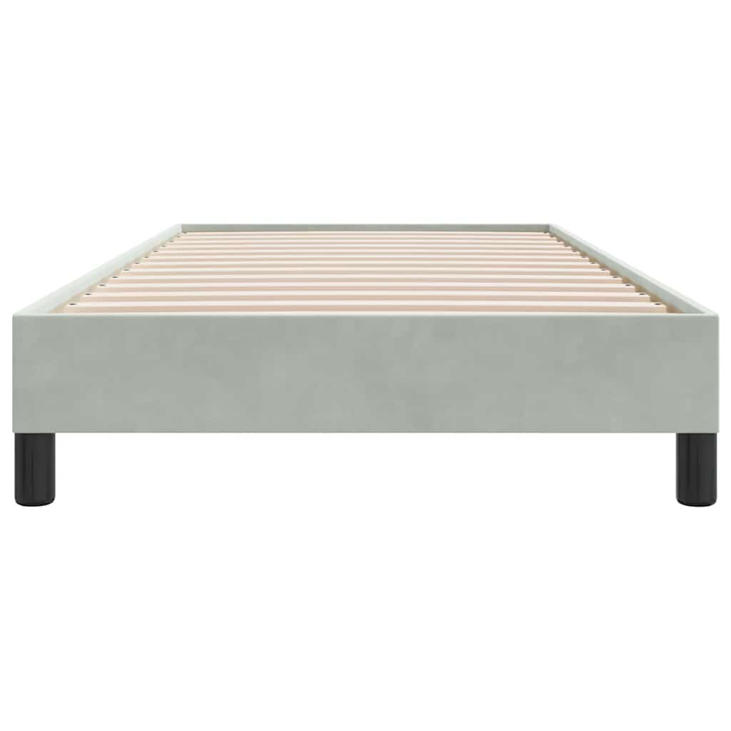 Giroletto Molle senza Materasso Grigio Chiaro 90x210 cm Velluto