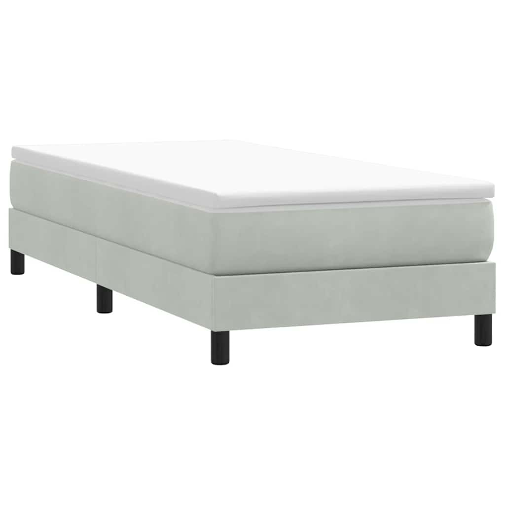 Giroletto Molle senza Materasso Grigio Chiaro 90x210 cm Velluto