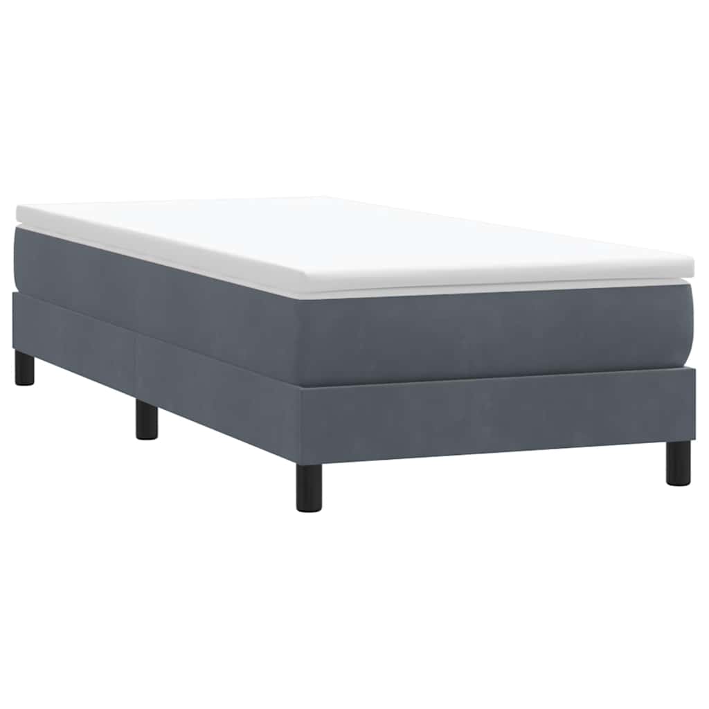 Giroletto a Molle senza Materasso Grigio Scuro 90x210cm Velluto
