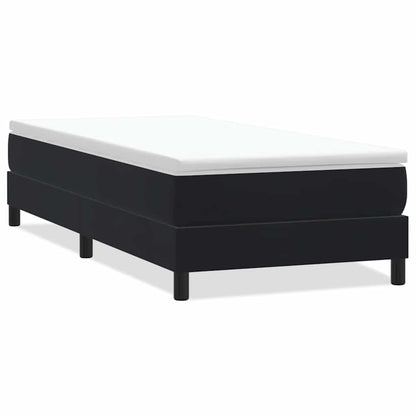 Giroletto a Molle senza Materasso Nero 90x210 cm in Velluto